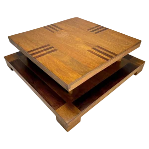 Sculptural Décon Coffee Table in Wood, Italy, 1970s