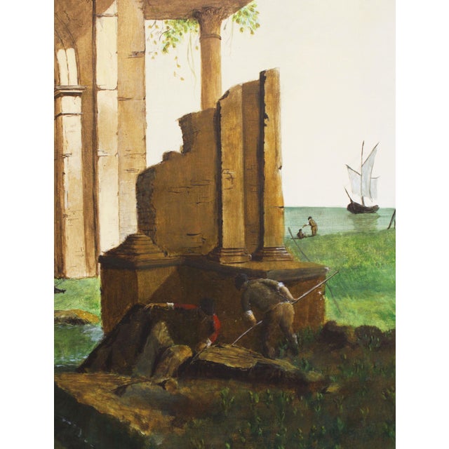 Early-Mid 20th Century European Painting of Italian Architectural Ruins For Sale - Image 4 of 4