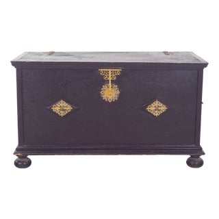 Antique Portuguese Chest with Tray, 1890s For Sale