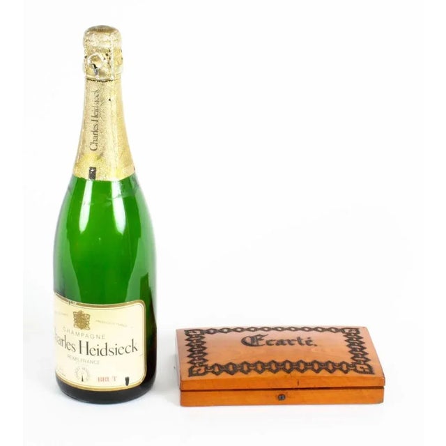 19th Century French Satinwood Ecarte Playing Card Box For Sale - Image 9 of 11