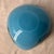 1950s Vintage Alfredo Barbini Turquoise Blue Bullicante Art Glass Bowl With Gold Flecks For Sale - Image 5 of 5