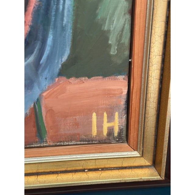 Attributed to Inger Hasselgren, Sitting Woman, 1950s, Oil on Canvas, Framed For Sale - Image 6 of 18
