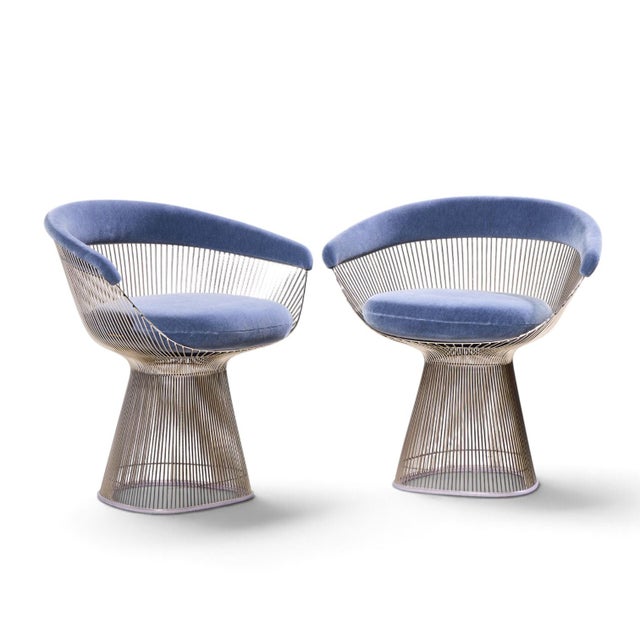 Warren Platner for Knoll Mid Century Dining Chairs - Pair Each chair measures: 29.25 wide x 23.5 deep x 30 inches high,...