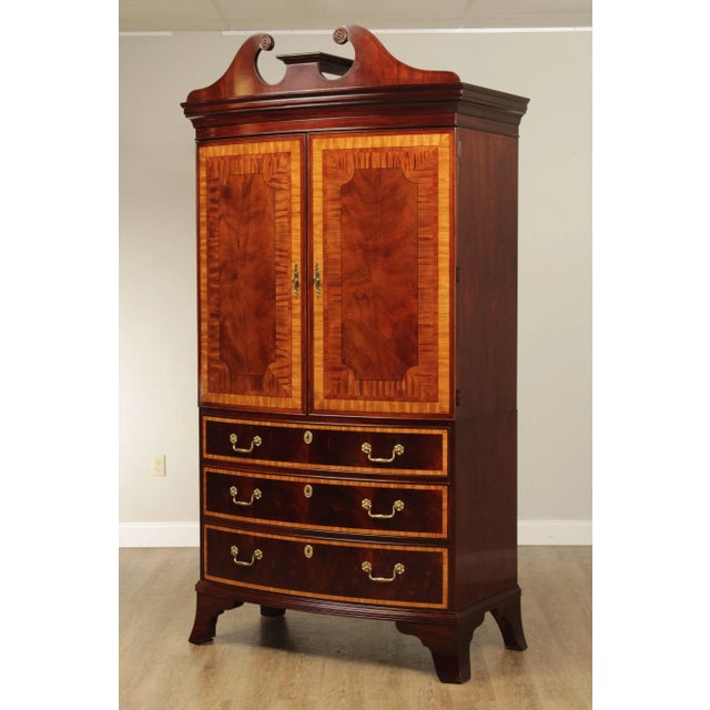 Hickory White American Masterpiece Collection Mahogany Inlaid Armoire For Sale In Philadelphia - Image 6 of 13