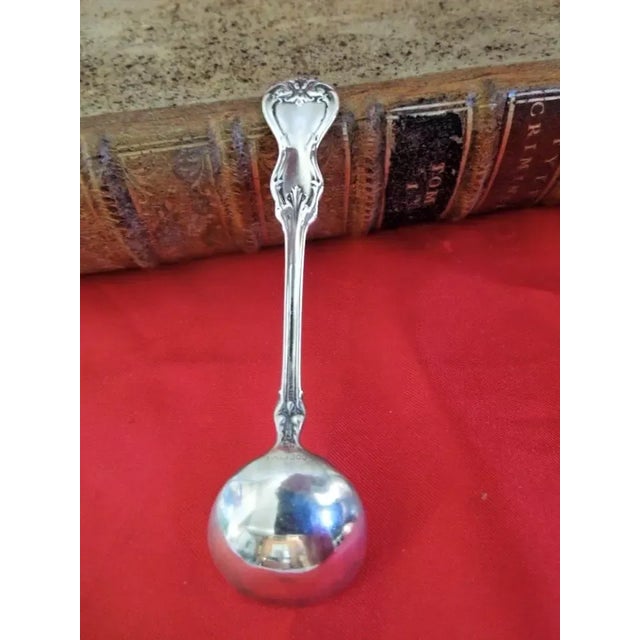 Victorian Early 20th Century Whiting Duke of York Sterling Master Salt Spoon - Monogrammed For Sale - Image 3 of 6