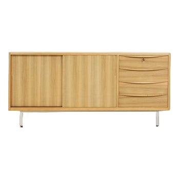 Scandinavian Walnut Veneer Sideboard, 1950s For Sale