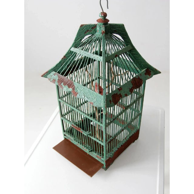 Antique Wooden Bird Cage For Sale - Image 9 of 13