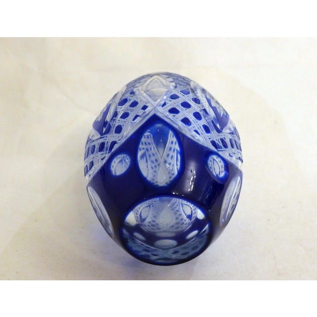 Small Vintage Vase in Cut Bohemian Crystal with Cobalt Blue, 1960s For Sale - Image 9 of 13