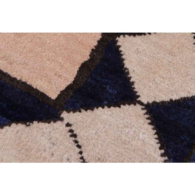 Textile Modern Gabbeh Beige/Black Wool Rug - 4'0'' X 5'4'' For Sale - Image 7 of 10