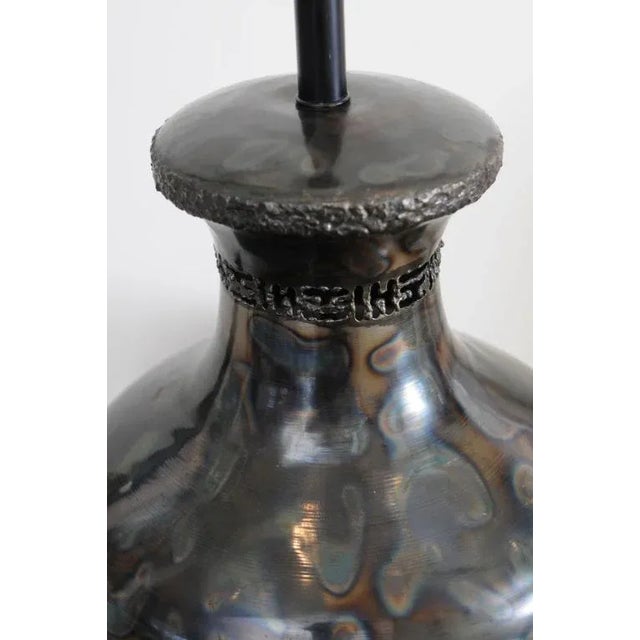 Vintage Rare Signed Marcello Fantoni Bronze Monumental Lamp, Italian, 1950's For Sale In Miami - Image 6 of 8