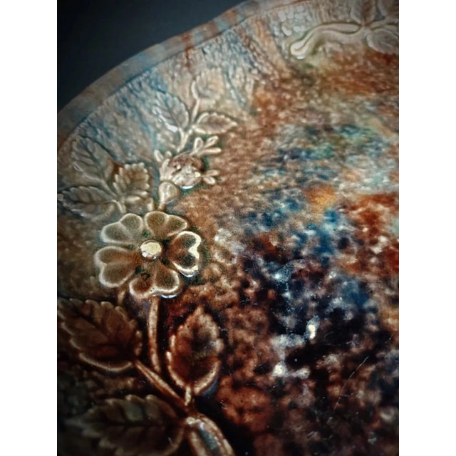 Ceramic Vintage 20th Century Floral Hand Painted Decorated Serving Platter For Sale - Image 7 of 7