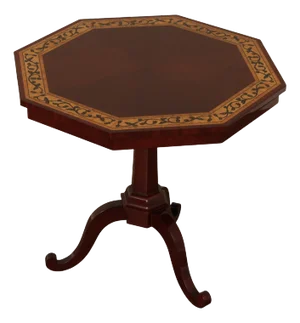 Kindel Furniture Inlaid Mahogany Pedestal Side Table