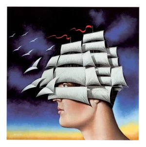 Rafal Olbinski, Criterion of Mindfulness (Ship), 2025, Giclée Print