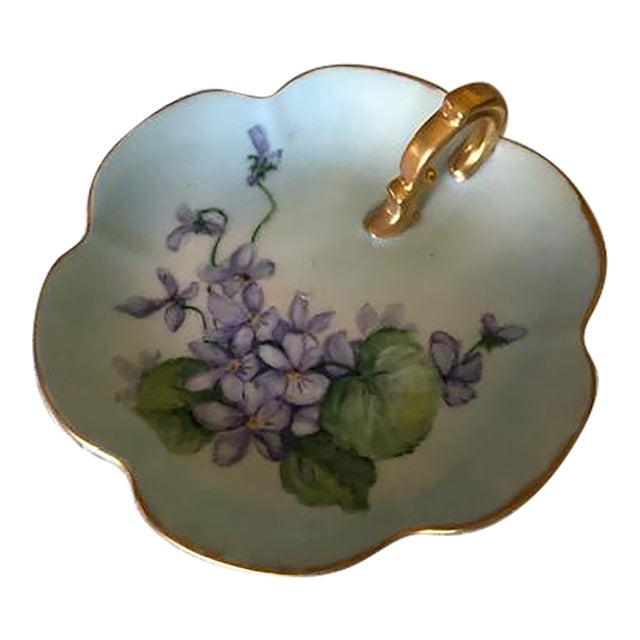 Vintage Mid-Century Hand-Painted Marie Rodts Jewelry or Trinket Tray Dish For Sale