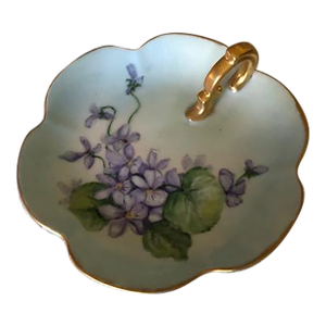 Vintage Mid-Century Hand-Painted Marie Rodts Jewelry or Trinket Tray Dish