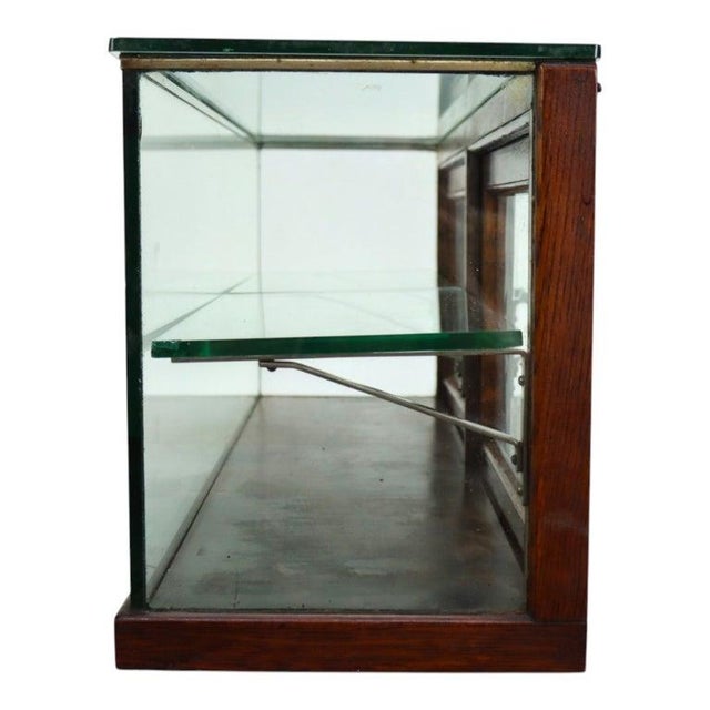 Antique Oak & Beveled Glass Country Store Table Top Candy Display Case C1910 For Sale - Image 4 of 10