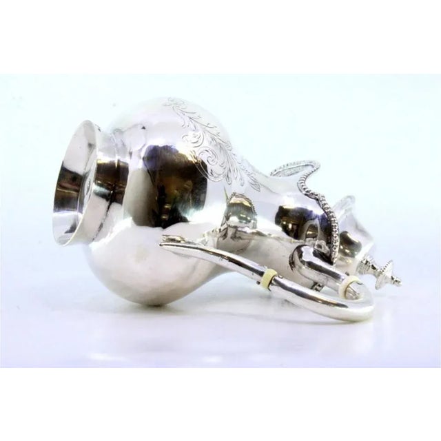 Silver Milk Jug with Engraved Plant Motifs For Sale - Image 3 of 8