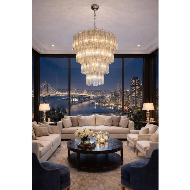 Vintage Italian Smoked Murano Glass and Nickel Chandeliers, 1990, Set of 2 For Sale - Image 15 of 18