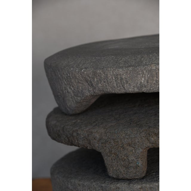 Rustic Antique Carved Stone Footed Riser For Sale - Image 3 of 4