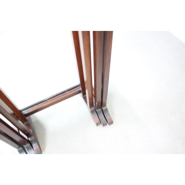 Art Deco Nesting Tables in Mahogany Veneer, Former Czechoslovakia, 1930s, Set of 3 For Sale - Image 18 of 18