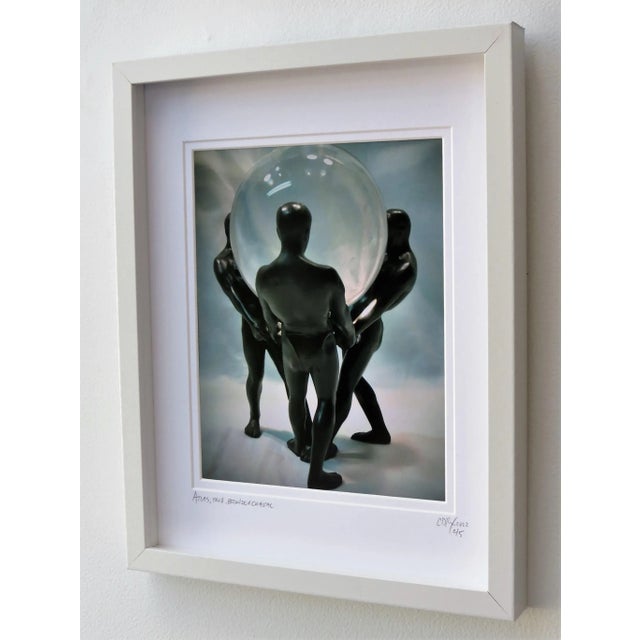 Atlas, Trio. Bronze and Crystal image with digitally enhanced filter framed and matted under glass. 12" x 15". Size matted...
