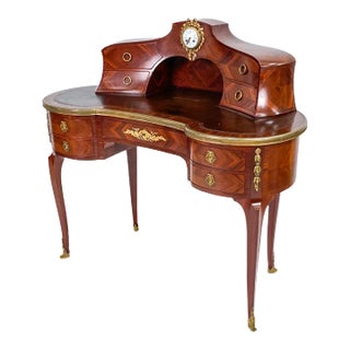 French Empire Style Ormolu Mount Kidney Writing Desk For Sale