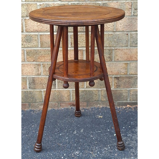 This rare late 19th-century Arts and Crafts cricket table perfectly captures the honest craftsmanship, rustic simplicity,...