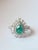 Modern Set in 18k Gold, Natural Zambian Emerald & Rose Cut Diamond Engagement Ring, Size 6 For Sale - Image 3 of 6