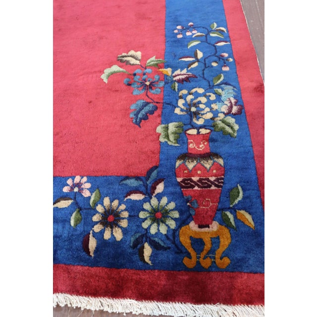 Antique Art Deco Chinese Oriental Rug For Sale - Image 11 of 13