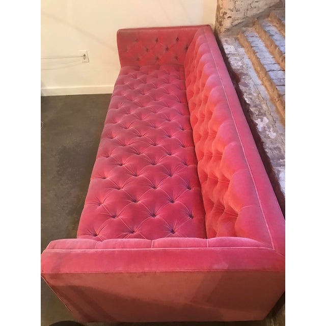 Anthropologie Pink Velvet Mina Sofa Chairish