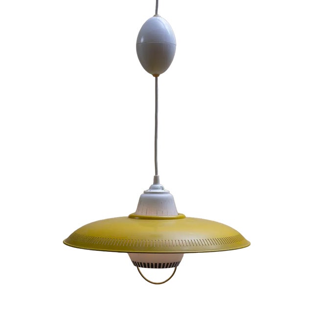 Vintage Danish Lemon-Colored Lamp attributed to Bent Karlby for Lyfa, 1960s For Sale
