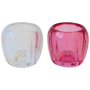 Pink and Clear Crystal Votive Candle Holders by Villeroy & Boch