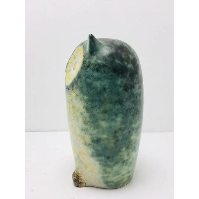 Green Ceramic Owl, 1960s For Sale - Image 4 of 9