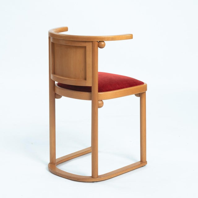 Art Nouveau Fledermaus Dining Chairs in Wood and Red Velvet by Josef Hoffmann for Wittmann, Austria, 1907, Set of 4 For Sale - Image 17 of 18