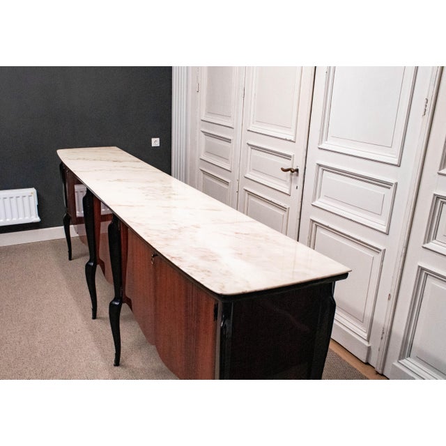 Louis XV French Sideboard with Marble Top, 1940s For Sale - Image 12 of 14