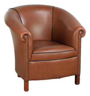 English Cowhide Leather Club Armchair
