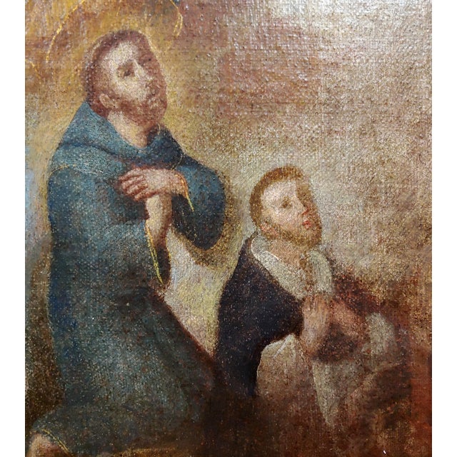 17th Century Italian Old Master-Madonna Surrounded by Saints -Oil Painting For Sale In Los Angeles - Image 6 of 12