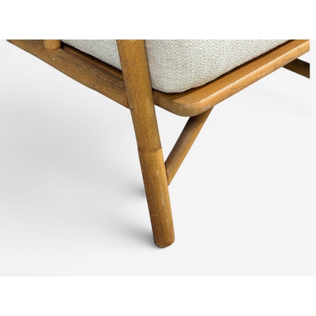 Ficks Reed, Two Seater Sofa, Bamboo, Cane, White Fabric, Usa, 1950s For Sale - Image 11 of 15