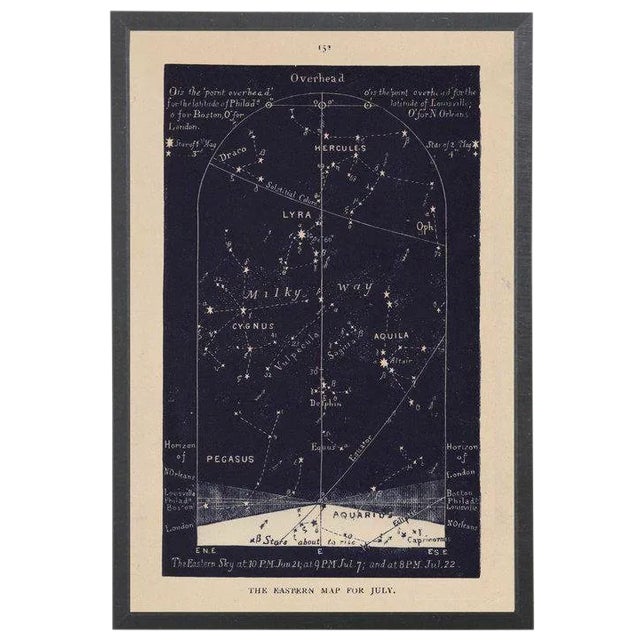 Navy Eastern Star Map in Black Shadowbox 12 1/8x 17 1/8 For Sale