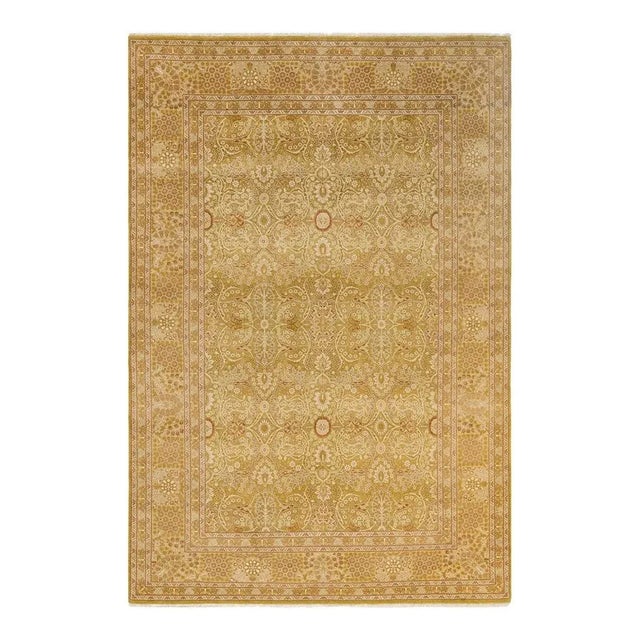 Green Eclectic, One-of-a-Kind Hand-Knotted Area Rug in Green, 6' 2" x 9' 1" For Sale - Image 8 of 8