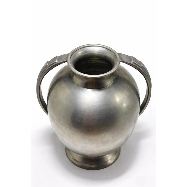 Swedish Art Deco Pewter Vase attributed to GAB Guldsmedsaktiebolaget, 1936 For Sale - Image 6 of 9