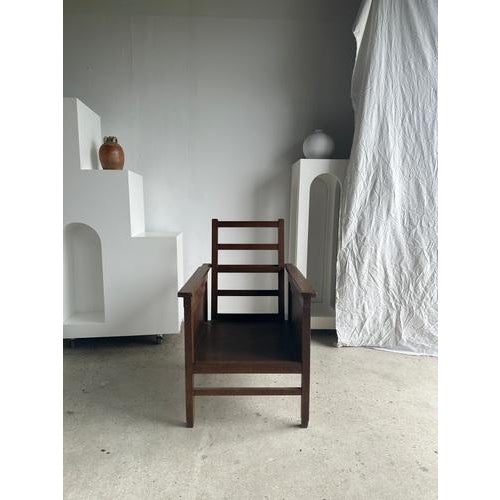 Large Wooden Armchair with Adjustable Reclining Back For Sale - Image 6 of 18