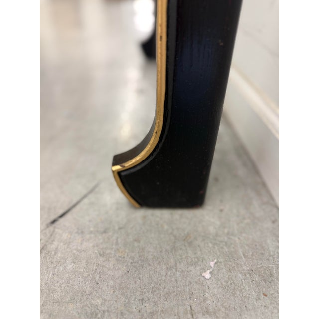 Hickory White Modern Black Lacquer Console Desk With Brass Trim and Drawer For Sale - Image 10 of 12