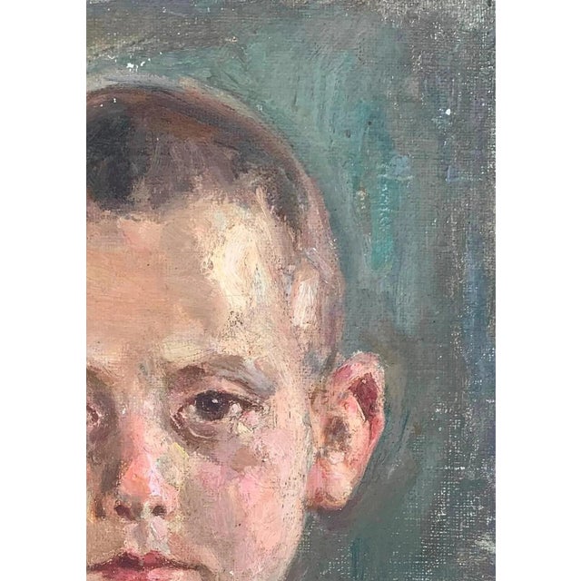 Portraiture Soviet Children Portraits Oil Painting Original Ukrainian Artist Sokolovsky g.s.39-25 1960s For Sale - Image 3 of 6