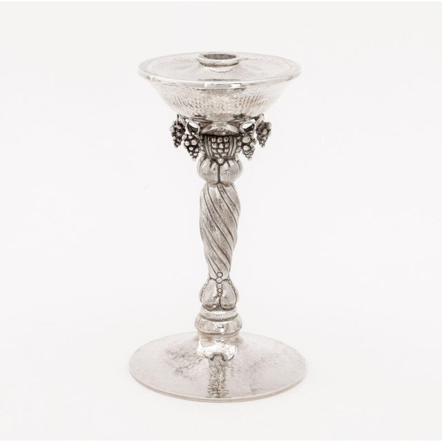 Michael Strauss Hammered Silver Candlesticks, Pair For Sale - Image 9 of 11
