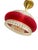 Red Vintage Pendant Lamp in Red and Clear Plastic with Glass Shade, 1970s For Sale - Image 8 of 11