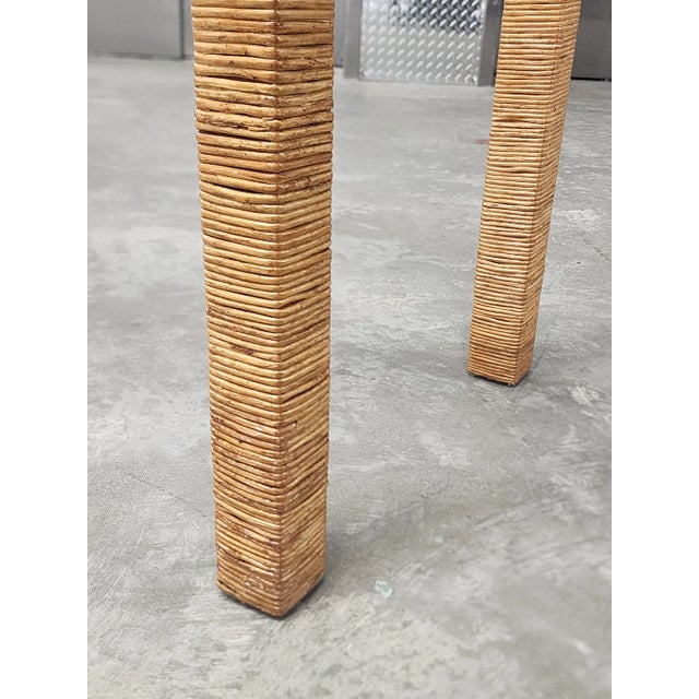 Mid-Century Rattan Parsons Console Table For Sale - Image 10 of 10