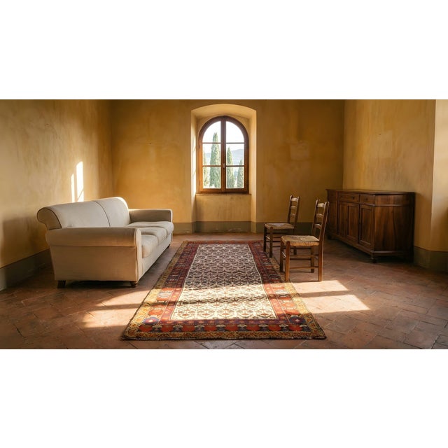 Textile Mid 19th Century Persian Kurdish Carpet ( 3'6" x 10'6" - 107 x 320 ) For Sale - Image 7 of 8