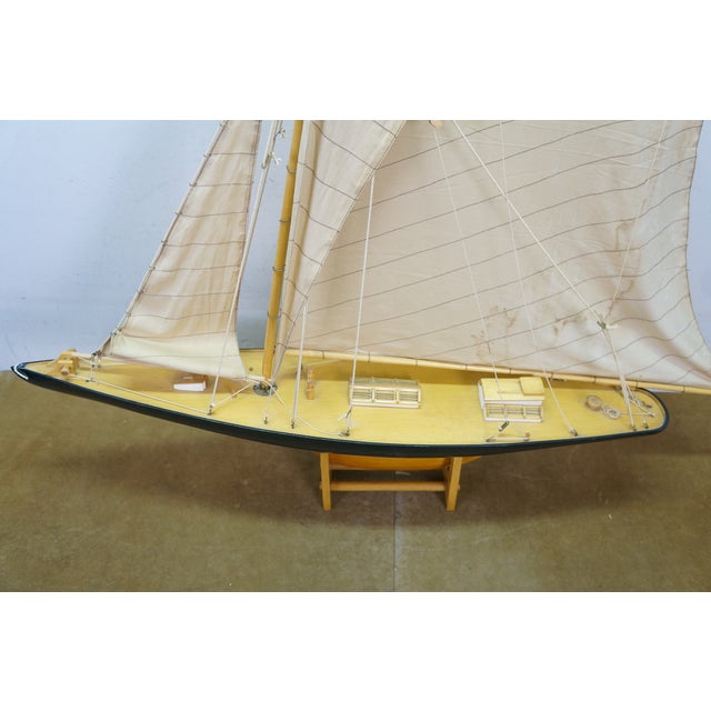Vintage Columbia Americas Cup Nautical Sailboat Yacht Model 47" For Sale - Image 9 of 18