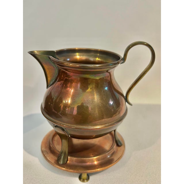 Antique Swedish Oscar Nilsson Eskilstuna Copper & Brass Coffee or Tea Service With Warming Stands - 3 Piece Set For Sale - Image 10 of 12